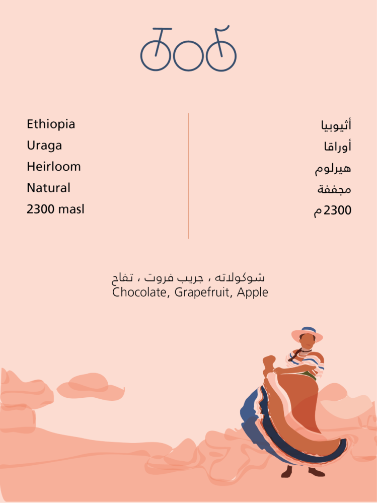 محمصة ترايسكل - أثيوبيا اوراقا , مجففة